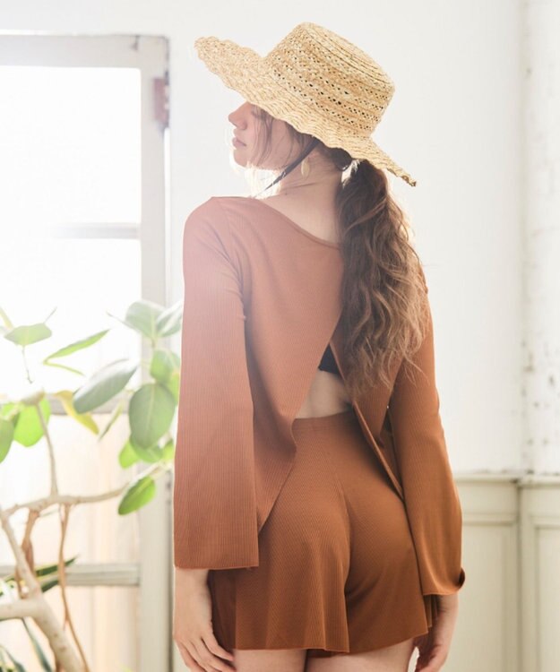 San-ai Resort（三愛水着楽園） 【SALE】水陸両用　トップス・ショートパンツセット　9M・11L　【San-ai Resort（サンアイリゾート）】 オレンジ