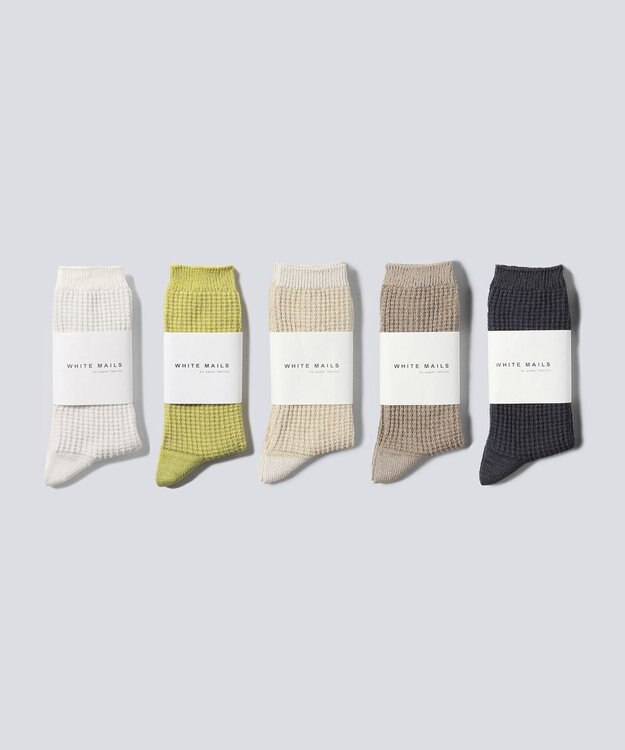 WHITE MAILS PAPER ジャガードソックス グリーン