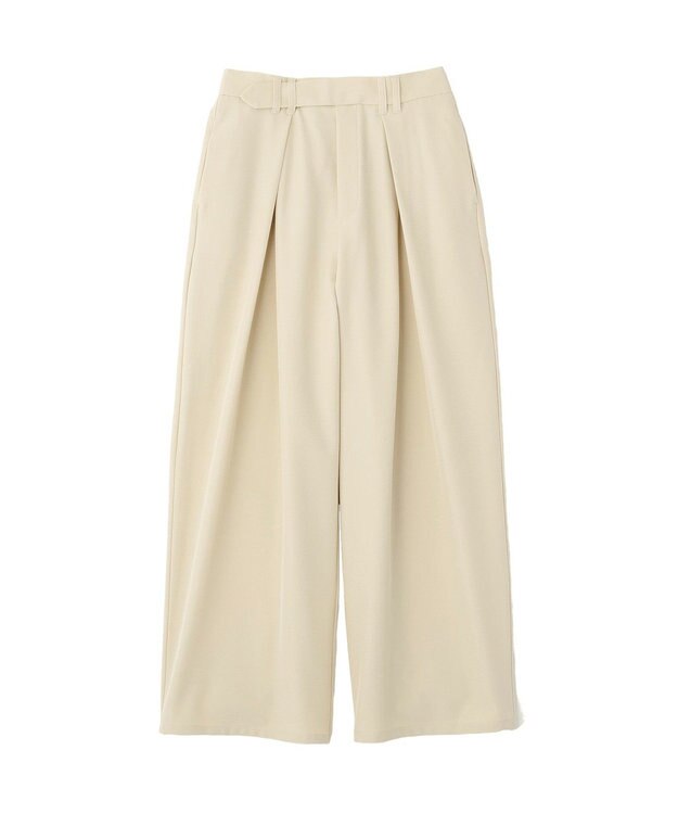 Green Parks デザインタックワイドパンツ Light Beige