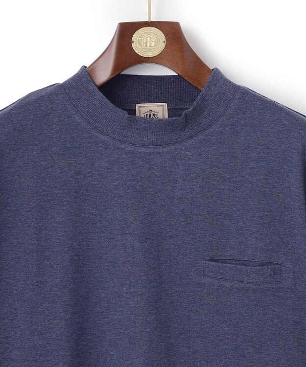 J.PRESS MEN カスリ モックネック Tシャツ ネイビー系