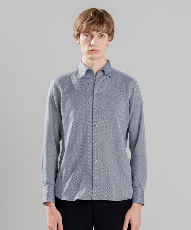 JOSEPH HOMME ツイルヘリンボンクレイジー　イタリアンカラー ブラック系1