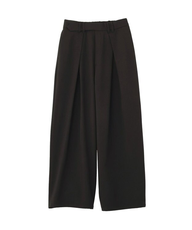 Green Parks デザインタックワイドパンツ Black