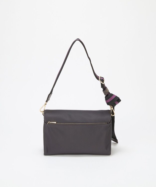 TOPKAPI 【TREASURE TOPKAPI】ナイロン ストライプ ベルト フラップ ショルダー バッグ ミディアムグレー