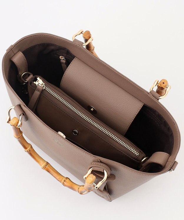 J.PRESS LADIES 【2way】バンブー バッグ モカ系