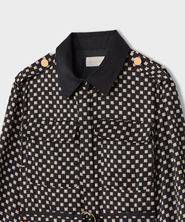 GRACE CONTINENTAL プリントミリタリードレス ブラック