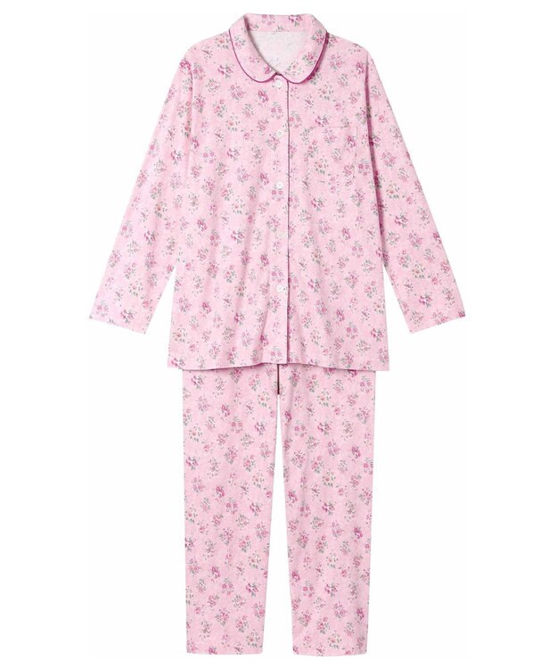 Wing パジャマ 長袖 長ズボン 綿100%(本体) スムース素材 レディース EP5072 ウイング／ワコール ピンク