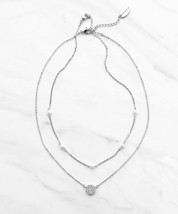 TOCCA DAHLIA LAYERED NECKLACE 淡水パール レイヤード ネックレス シルバー系
