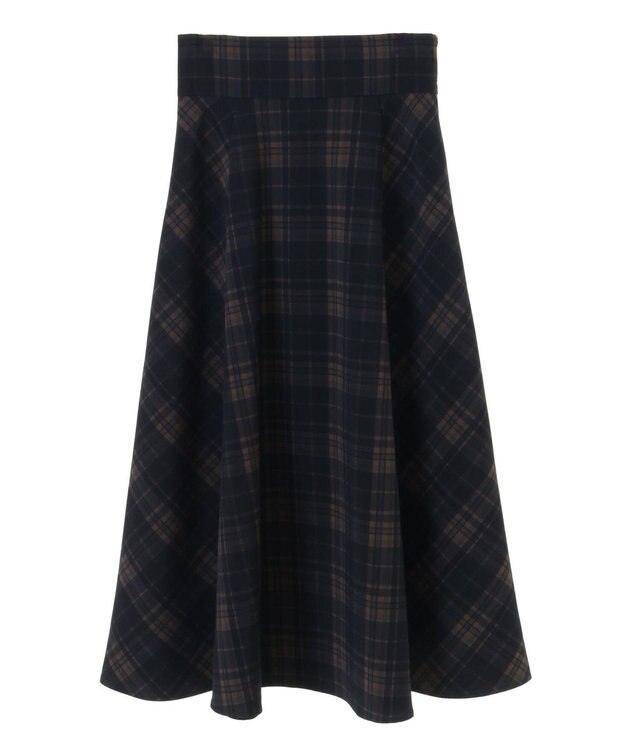 earth music&ecology バックレースアップチェックスカート Navy