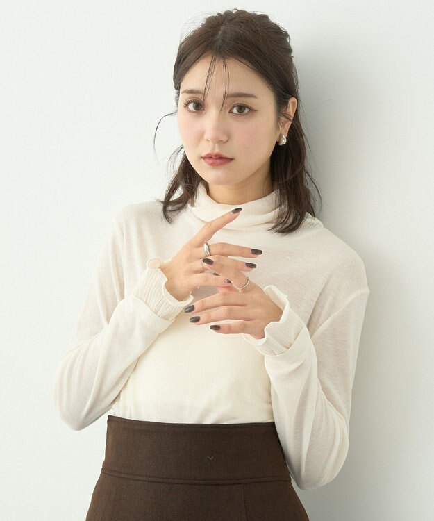 earth music&ecology シアードッキングタートルプルオーバー Ivory