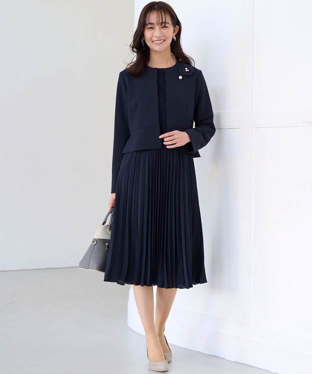 組曲 エアリーカメリアラペルピン ネイビー系