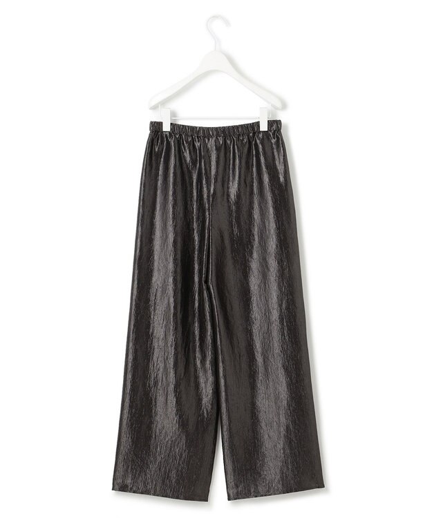 ICB 【洗える】 ブライトカールマイヤー ワイドストレートパンツ チャコールグレー系