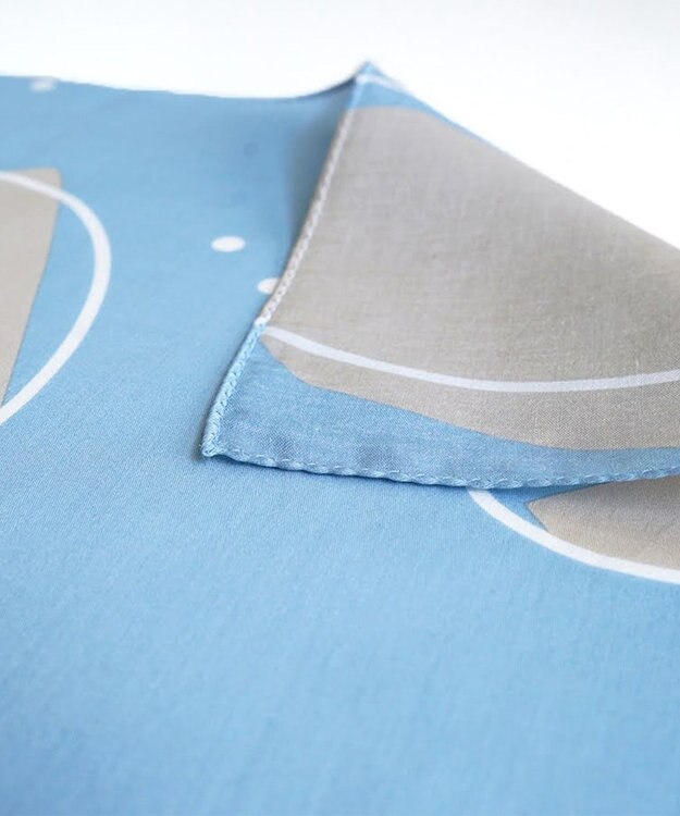 nitorito 【UNISEX】ギフトパッケージ&ステッカー付 tori ハンカチ スカーフ blue x gray