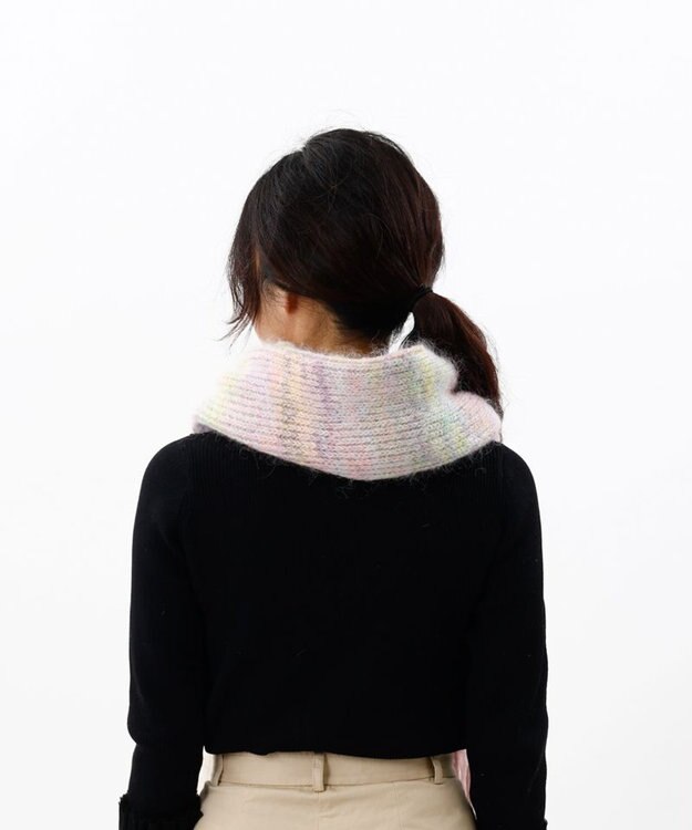 AURORA 【 LANVIN en Bleu （ランバン オン ブルー）】モコモコロングニットマフラー(WASH) ピンク