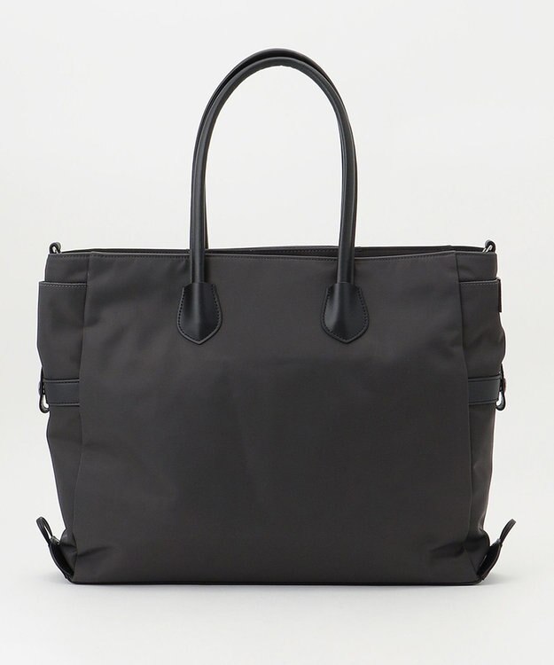 Y'SACCS ナイロン×リサイクルレザー　ホック2WAYトート　Mサイズ グレー