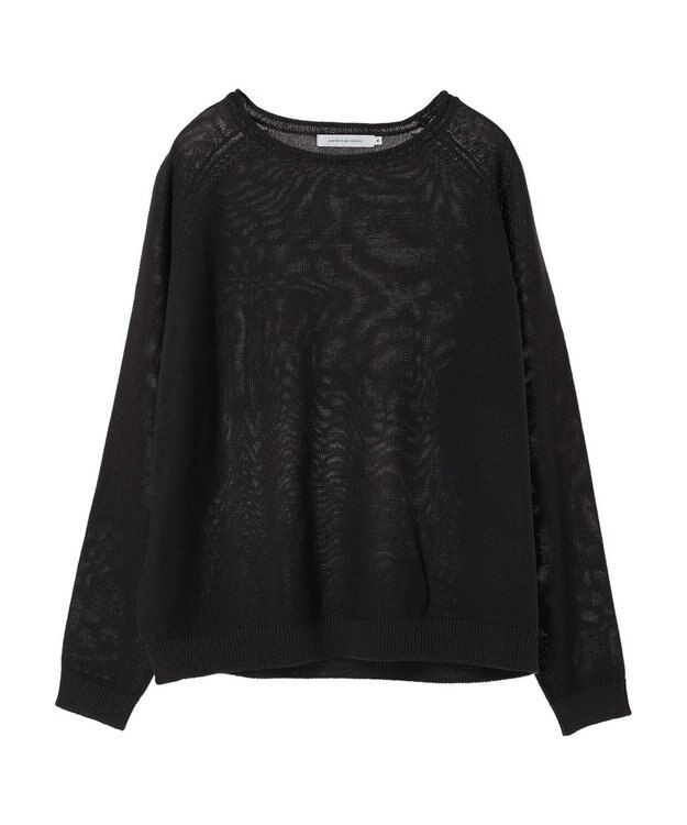 AMERICAN HOLIC ボートネックニットプルオーバー Charcoal Gray
