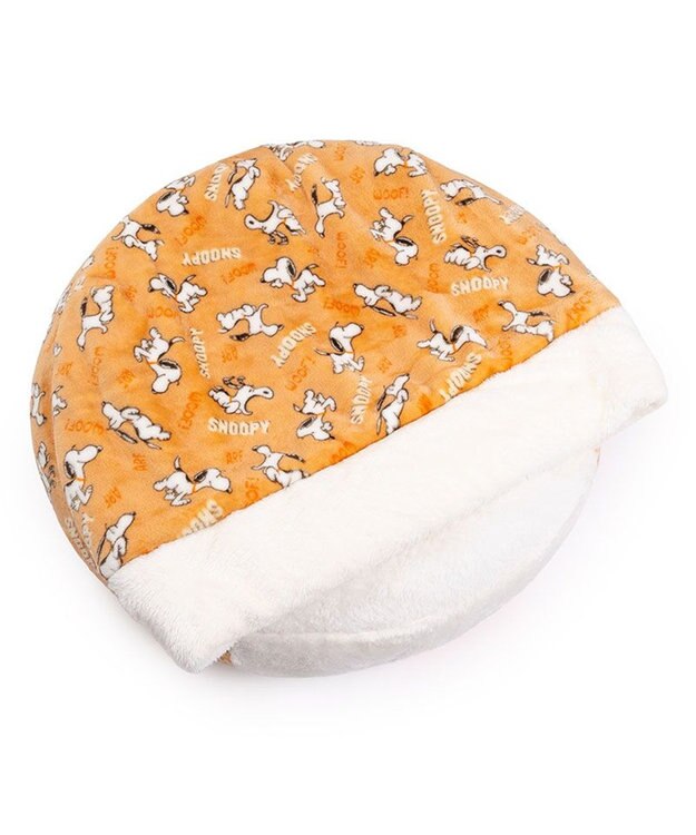 PET PARADISE スヌーピー 遠赤外線 丸型 寝袋 《てくてく》 Ｍ オレンジ