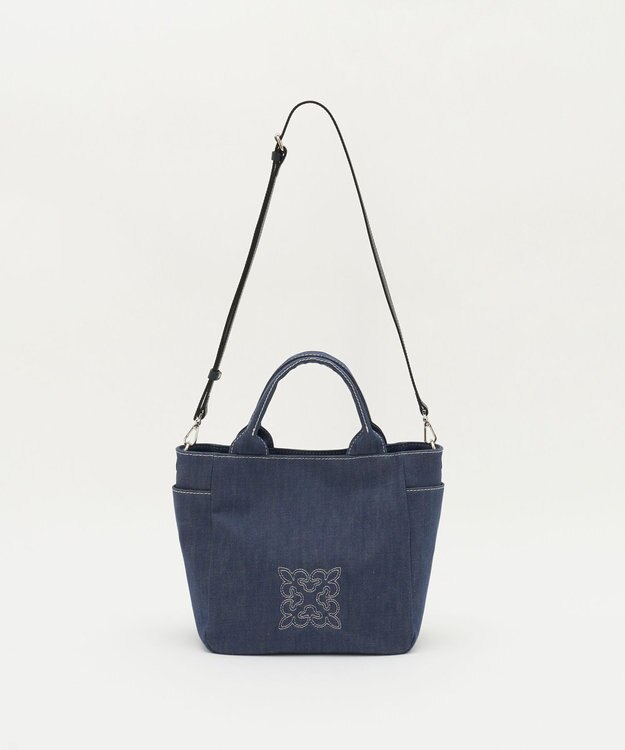 russet 【刺繍モノグラム】デニム2WAYトートバッグ(CE-1772) Indigo