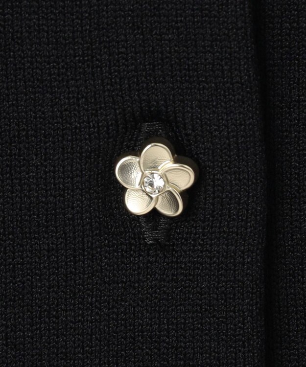 組曲 フラワーメタル ニット カーディガン ブラックベース