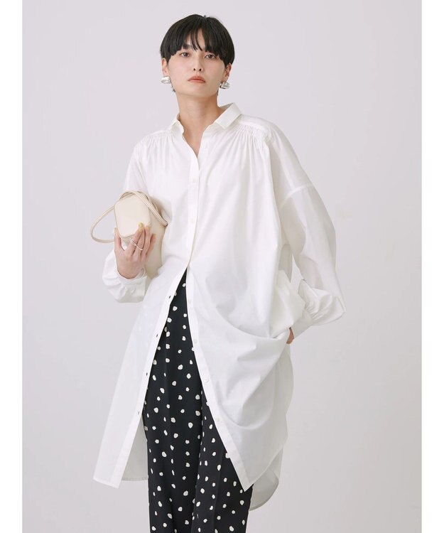 AMERICAN HOLIC バックギャザーシャツワンピース Off White