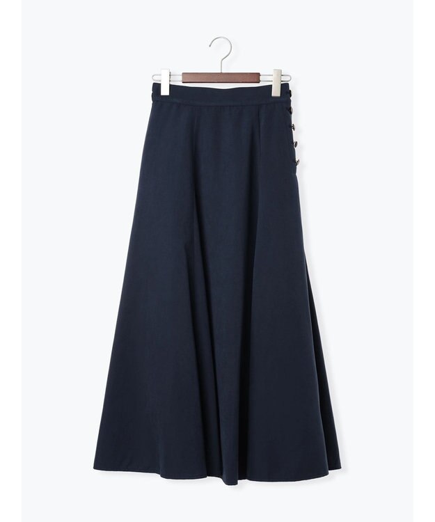 Te chichi サイドボタンピーチフレアスカート ネイビー