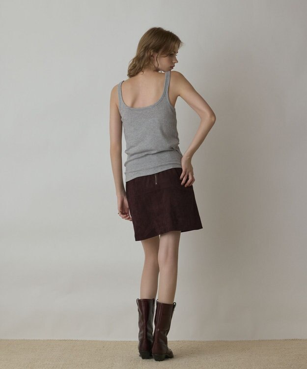 GRACE CONTINENTAL パッチワークミニスカート ダークブラウン