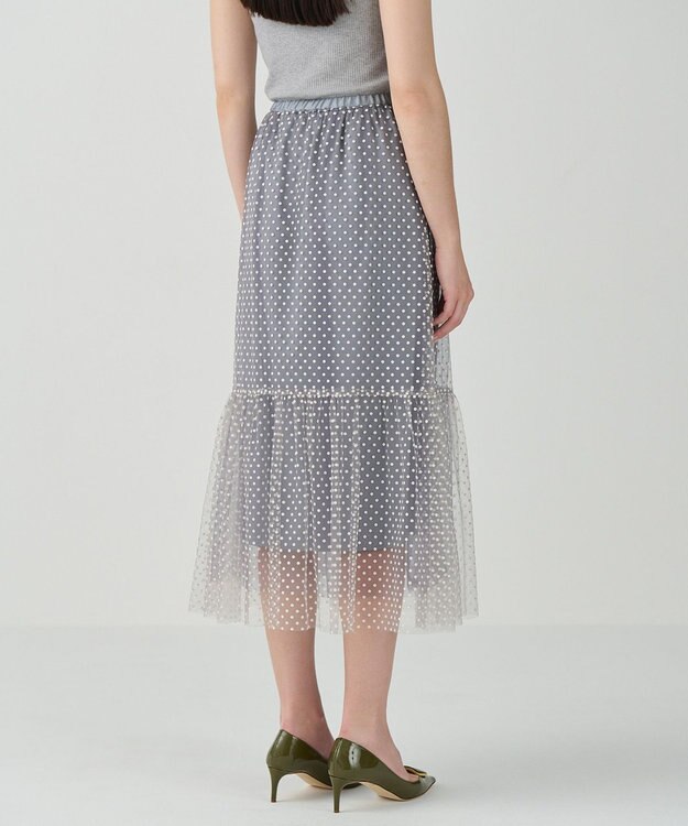 GRACE CONTINENTAL フロッキーチュールスカート グレー