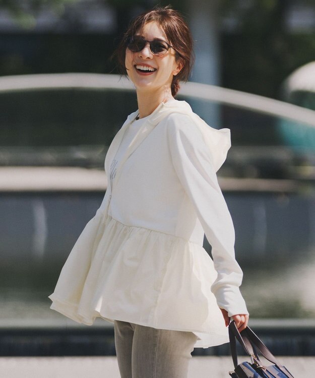 UNFILO 【ZIP!放映】 ラッシュガード ペプラムフーディ オフ