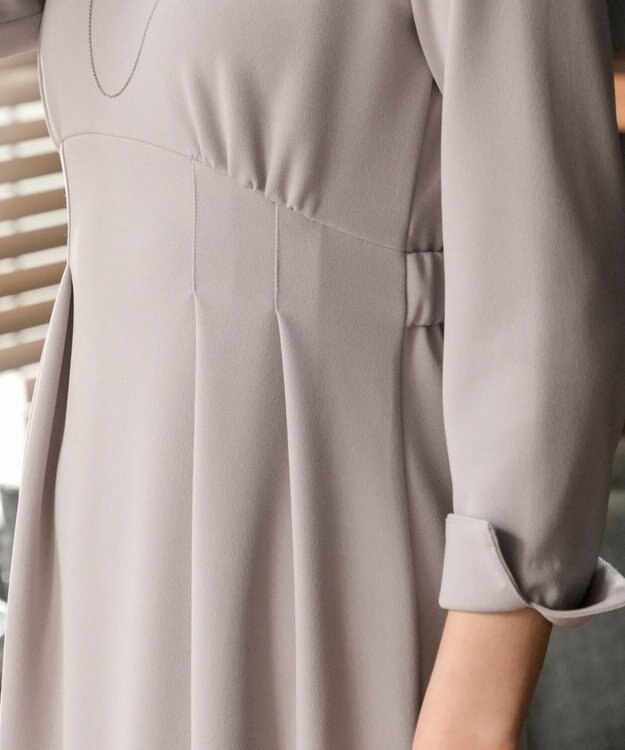 Tiaclasse 【洗える】ハイストレッチジョーゼットワンピース グレージュ