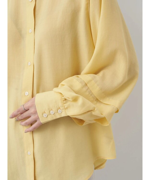 earth music&ecology ボリュームタック袖ブラウス Yellow