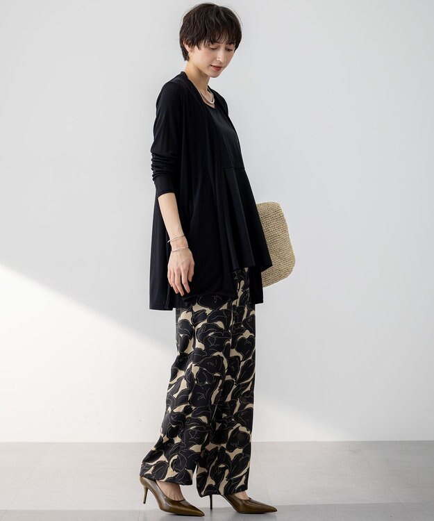 23区 【UVケア/接触冷感】マルチ機能 シアー ロング カーディガン ブラック系