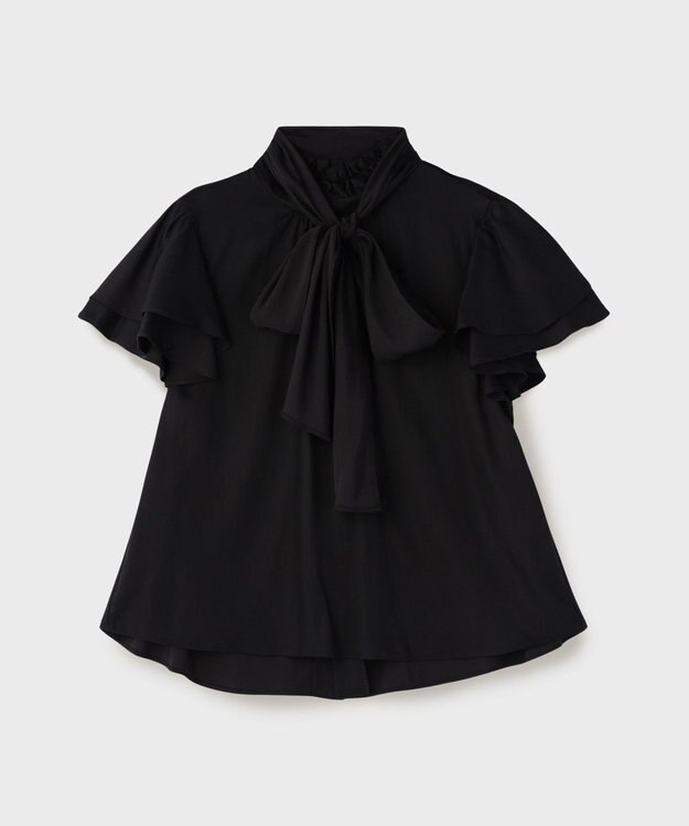 GRACE CONTINENTAL フリルボウタイブラウス ブラック