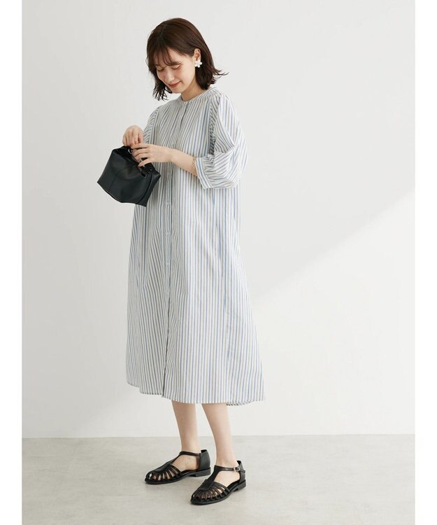 Green Parks Ｉ　切替ロングシャツワンピース Stripe