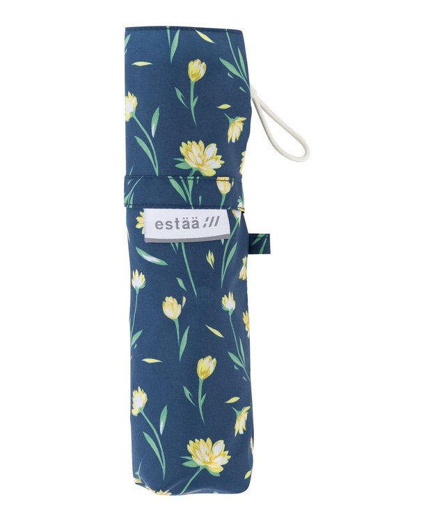 MOONBAT estaa 【耐風】折りたたみ傘 ダンシングフラワー UV ネイビーブルー