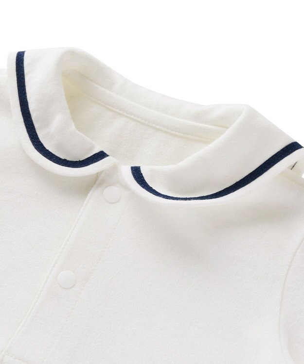 MIKI HOUSE HOT BISCUITS 【70-100cm】 セーラーカラー 長袖Tシャツ 白