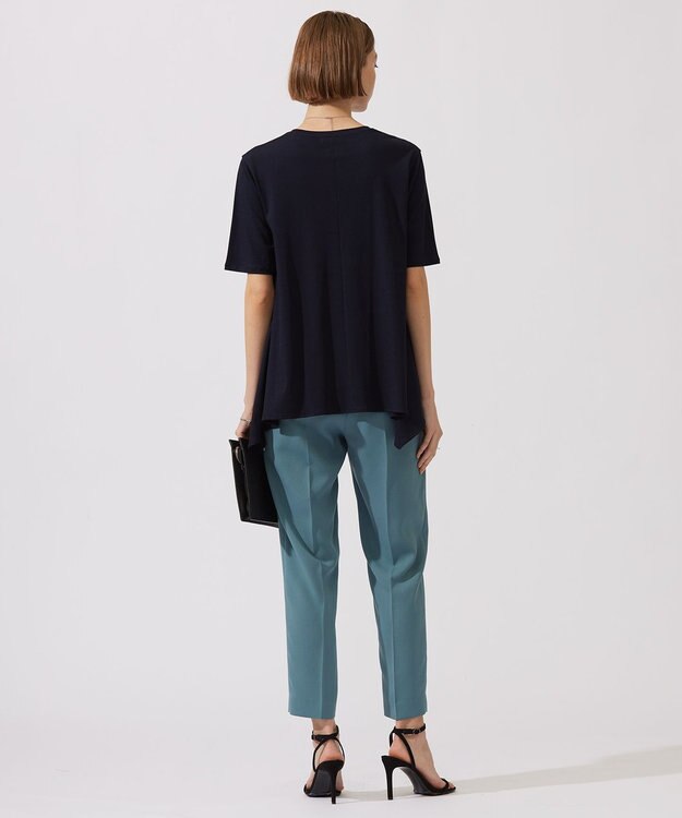 ICB L 【接触冷感・洗える】グレースジャージー デザインプルオーバー ネイビー系