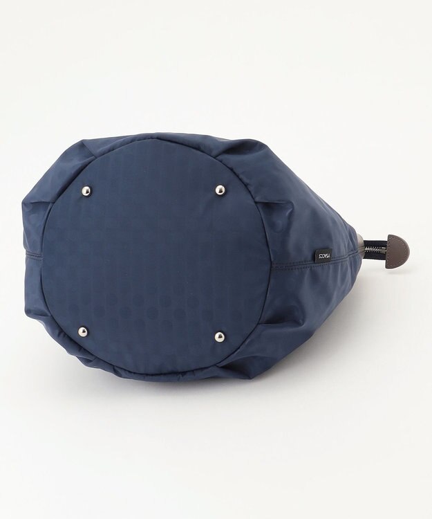 Y'SACCS はっ水ドットジャカード リサイクルレザーコンビ 2wayトートバッグ ネイビー