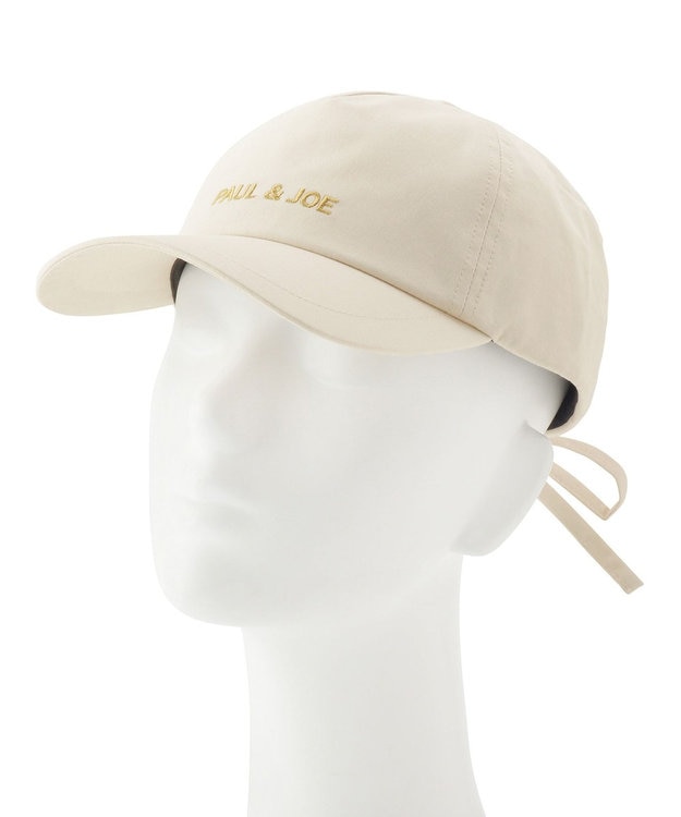 MOONBAT ポール & ジョー (PAUL & JOE ACCESSOIRES) ロゴ刺繍 リボン キャップ オフホワイト