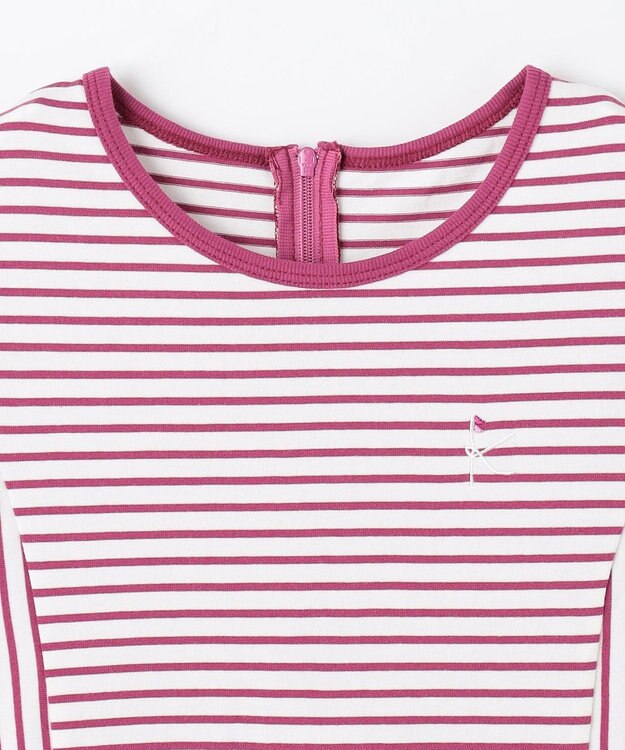 組曲 KIDS 【150-160㎝】マリンボーダー ワンピース ラズベリー