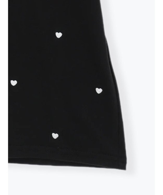 Te chichi 【接触冷感】ハート刺繍Tシャツ ブラック