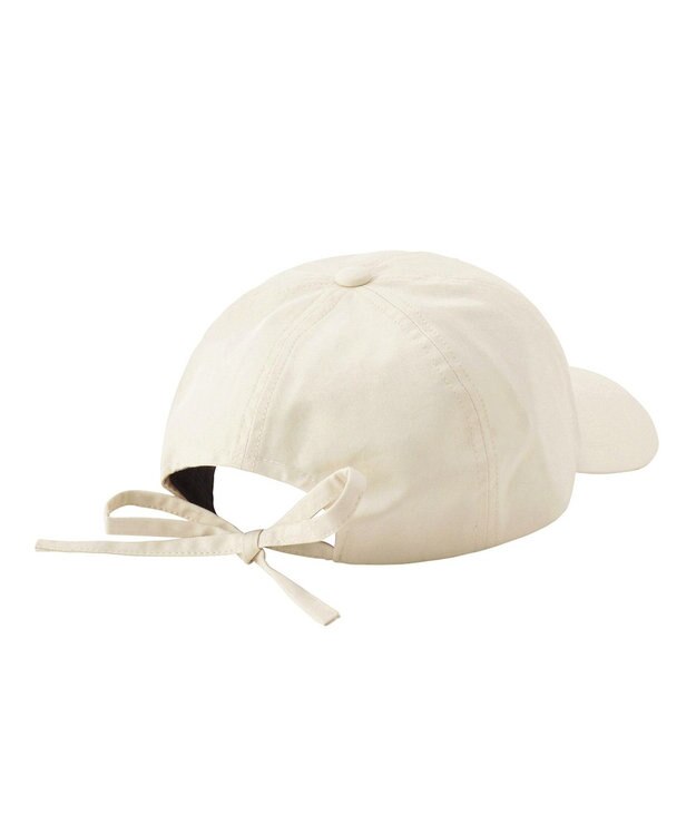 MOONBAT ポール & ジョー (PAUL & JOE ACCESSOIRES) ロゴ刺繍 リボン キャップ オフホワイト