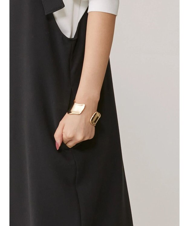 AMERICAN HOLIC 両ＶネックＩラインワンピース Black