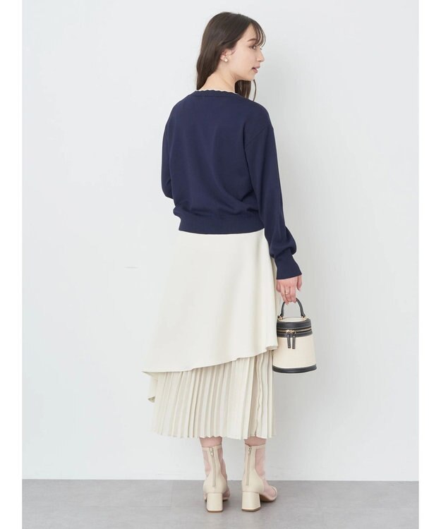 earth music&ecology ちびスカラップカーディガン Navy