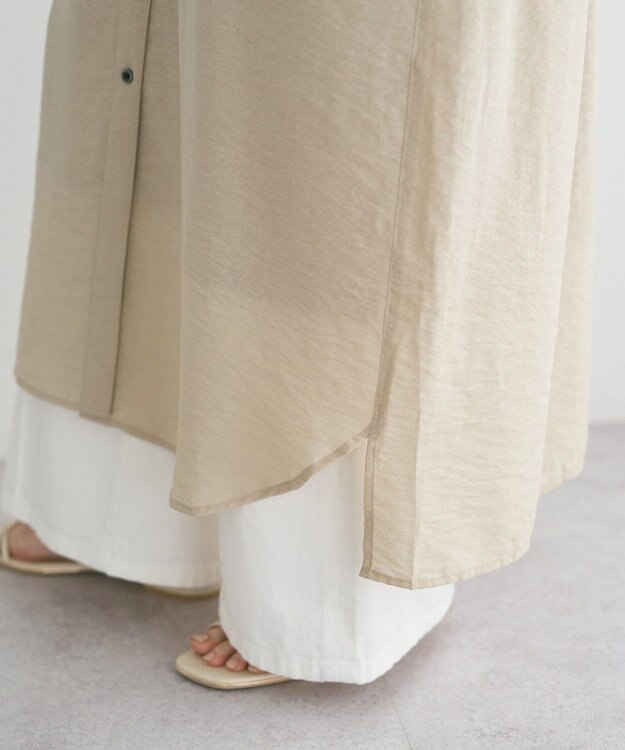 YECCA VECCA ミリタリースキッパーシャツワンピース Beige