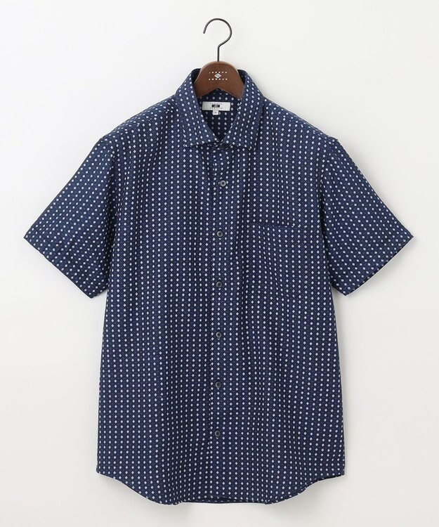 JOSEPH ABBOUD 【キングサイズ・吸水速乾】ソアロンシャンブレー シャツ ネイビー系5