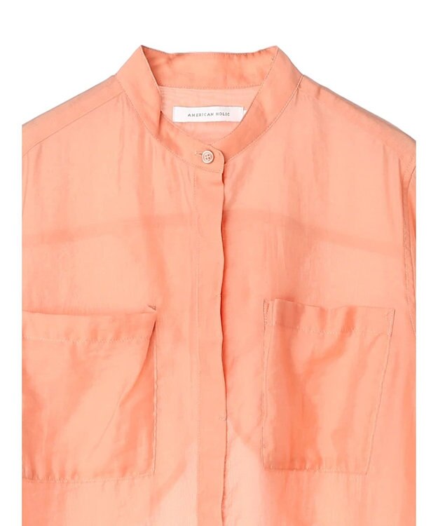 AMERICAN HOLIC シアーバックフレアＷポケットシャツチュニック Pink