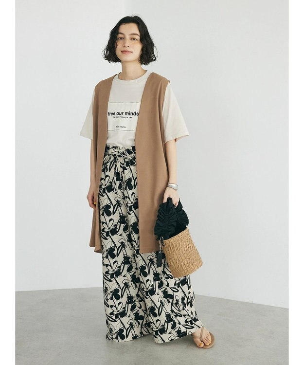 CRAFT STANDARD BOUTIQUE カットジョーゼットベスト Mocha