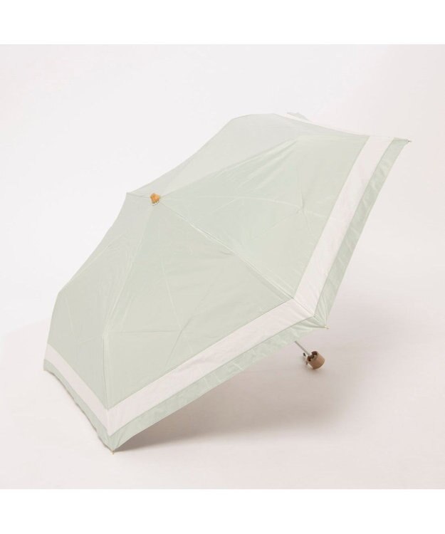 UNBILLION カシュネ cachenez / PU切り継ぎボーダー3段折りたたみ傘 グリーン