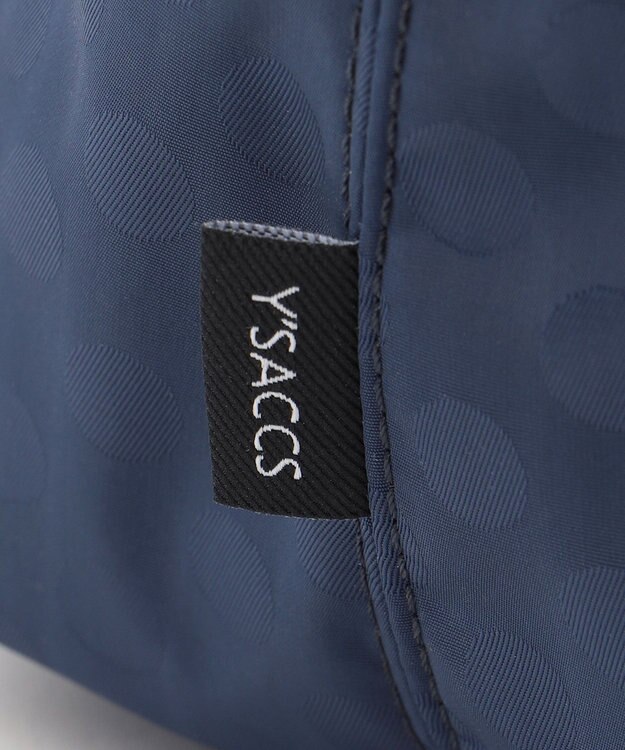 Y'SACCS はっ水ドットジャカード リサイクルレザーコンビ 2wayトートバッグ ネイビー