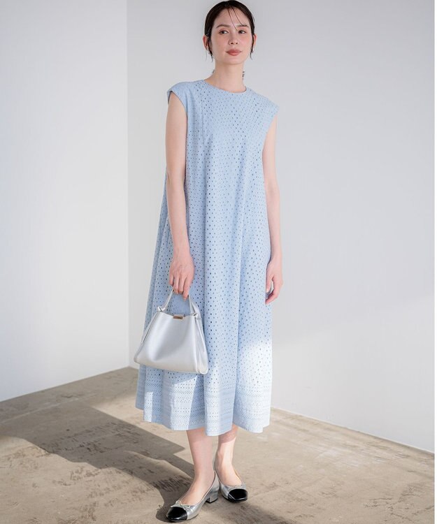 組曲 エンブロイダリーレース ワンピース クラウディブルー系