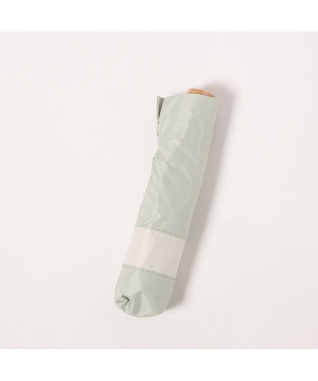 UNBILLION カシュネ cachenez / PU切り継ぎボーダー3段折りたたみ傘 グリーン